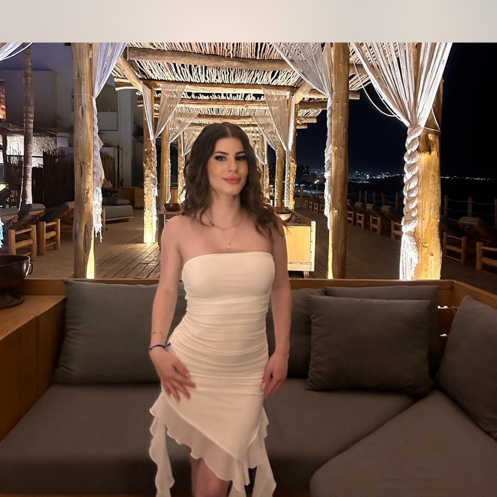 SHEIN Strapless White Dress